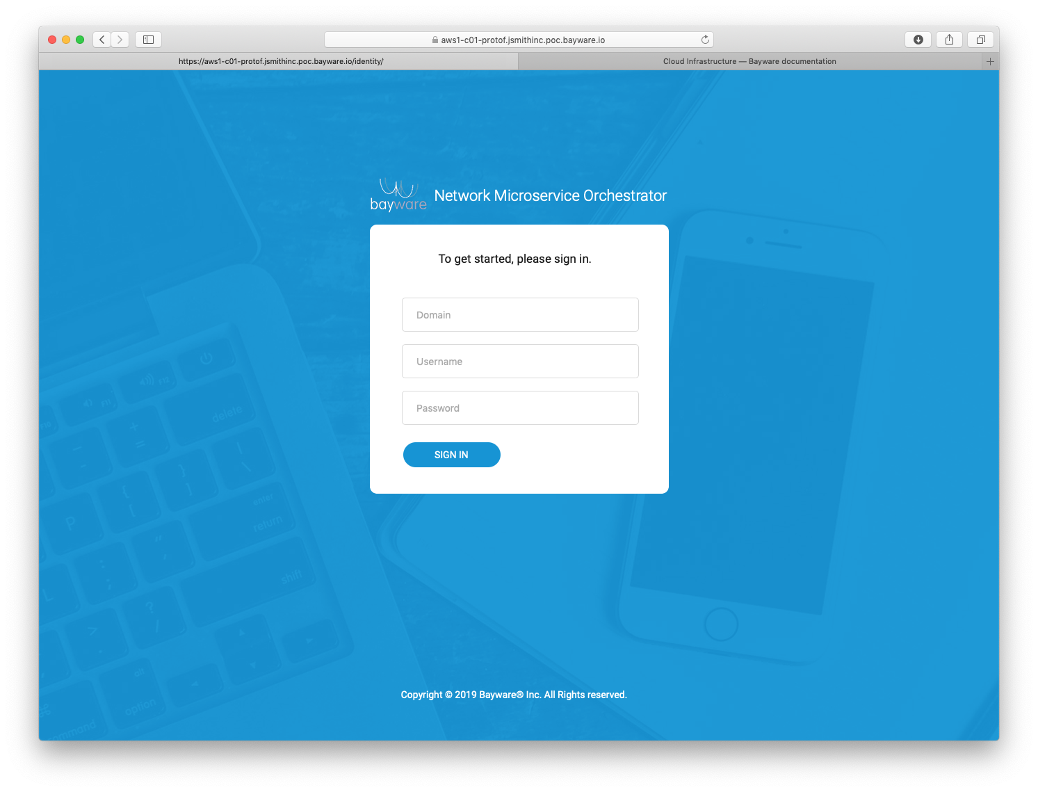 Orchestrator Login Page
